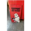 Image 1 : 44" X 22" STAR WARS SUPPORT THE TROOPS SIGN ON WOOD AND SALT PORK WOOD SIGN