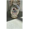 Image 11 : HAND PAINTED PORCELAIN LAMP, PLANEL GLASS VASE AND CRYSTAL VASE