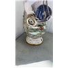 Image 13 : HAND PAINTED PORCELAIN LAMP, PLANEL GLASS VASE AND CRYSTAL VASE