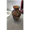 Image 3 : HAND PAINTED PORCELAIN LAMP, PLANEL GLASS VASE AND CRYSTAL VASE