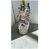 Image 9 : HAND PAINTED PORCELAIN LAMP, PLANEL GLASS VASE AND CRYSTAL VASE