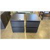 Image 1 : PAIR OF BLACK IKEA 2 DRAWER NIGHTSTANDS