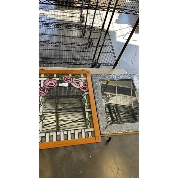 LEADED GLASS MIRROR AND FRAMED MIRROR