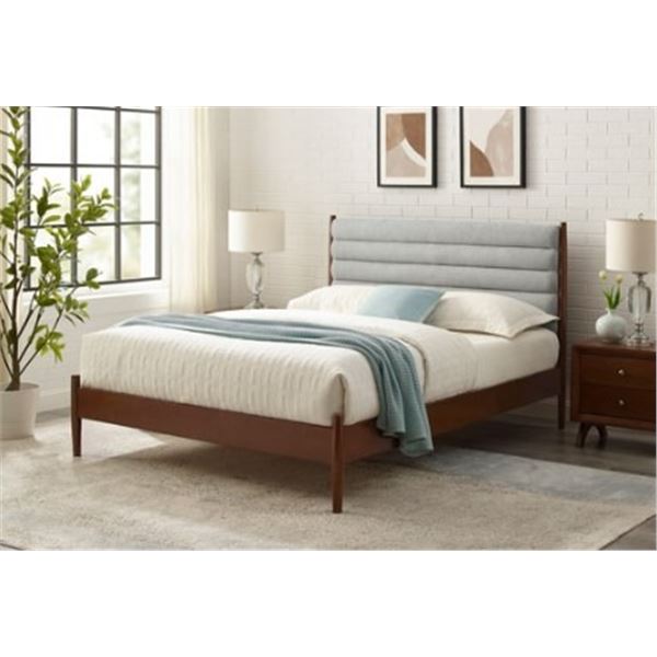 AS NEW LINON CAMILLE QUEENSIZE BED FRAME - RETAIL $799