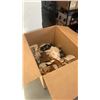 Image 1 : BOX OF WOOD FIGURES AND VASE