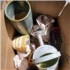 Image 2 : BOX OF CERAMIC PLANTERS, UMBRELLA STAND AND MORE