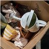 Image 3 : BOX OF CERAMIC PLANTERS, UMBRELLA STAND AND MORE