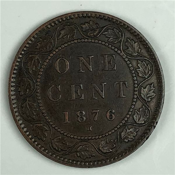 Canadian Large Cent 1876 EF 100