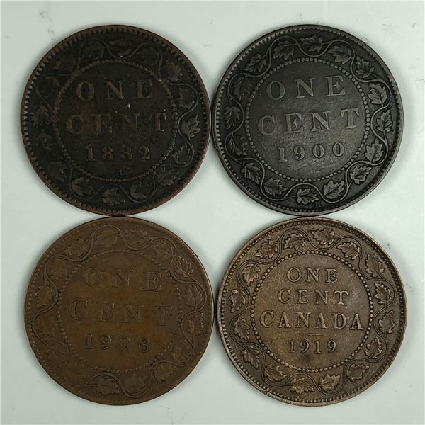 Group of 4 Canadian Large Cents 315