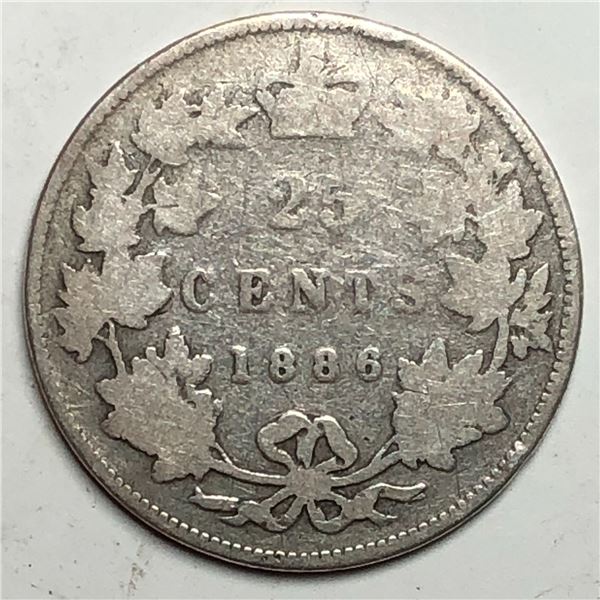 1886 Queen Victoria 25 Cents