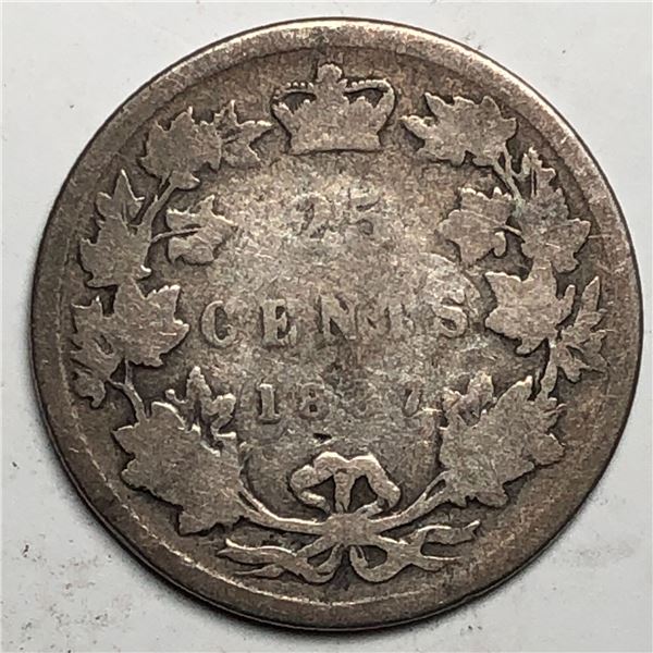 1887 Queen Victoria 25 Cents Key Date