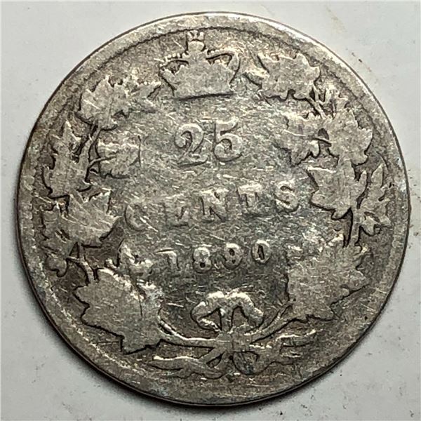 1890 Queen Victoria 25 Cents