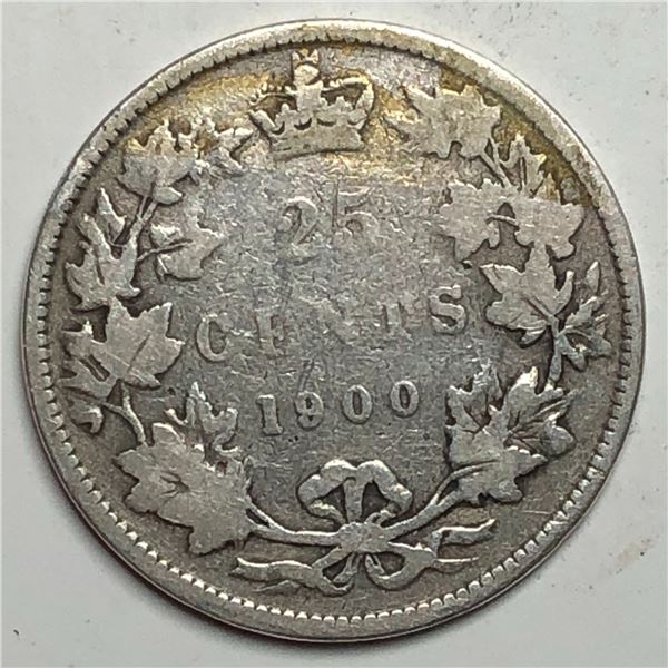 1900 Queen Victoria 25 Cents