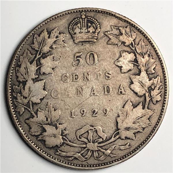 1929 King George V 50 Cents VG+