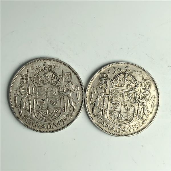 Group Lot of 2 King George V 50 Cents