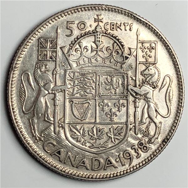 1938 King George VI 50 Cents