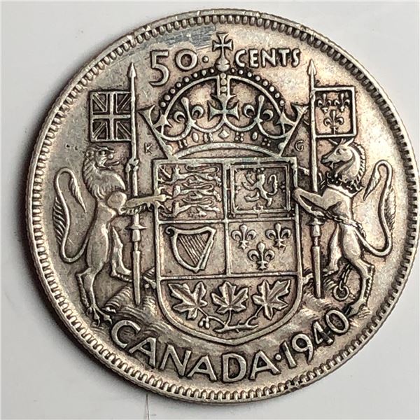 1940 King George VI 50 Cents