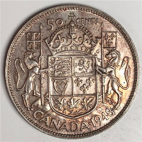 1948 King George VI 50 Cents AU+++KEY DATE