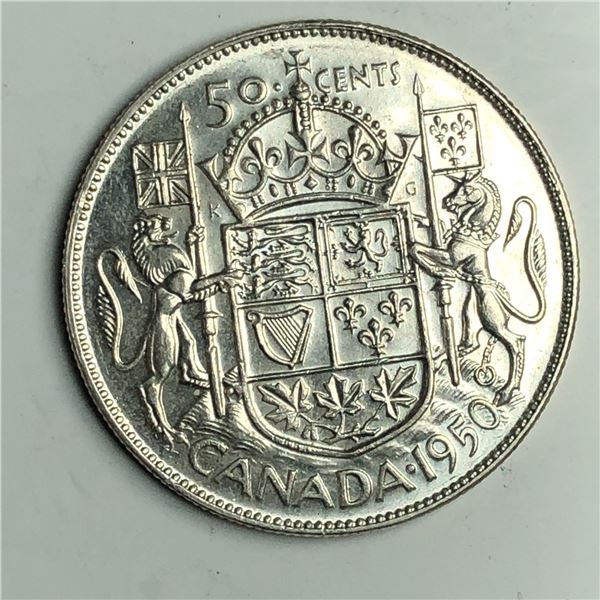 1950 King George VI 50 Cents AU+++