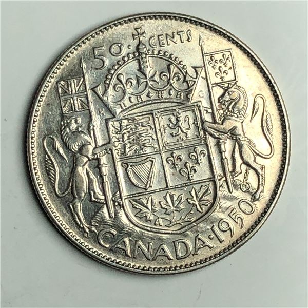 1950 King George VI 50 Cents Half Design