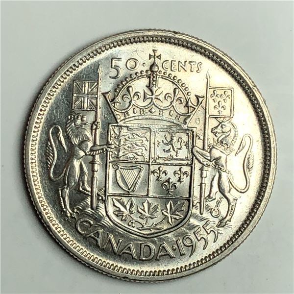 1955 Queen Elizabeth 50 Cents