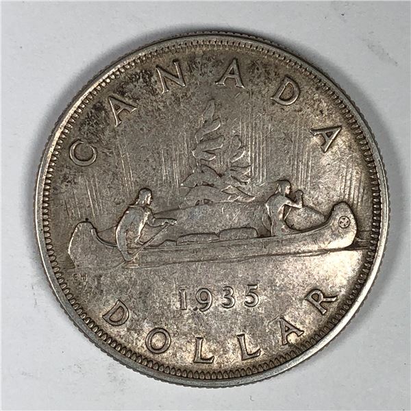 1935 King George V Canadian Silver Dollar EF-SWL