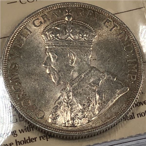 1936 King George V Canadian Silver Dollar ICCS-MS-63