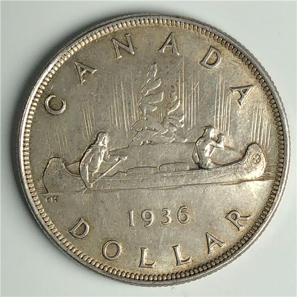 1936 King George V Canadian Silver Dollar Circ