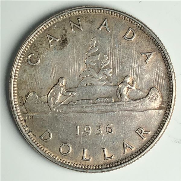 1936 King George V Canadian Silver Dollar Circ