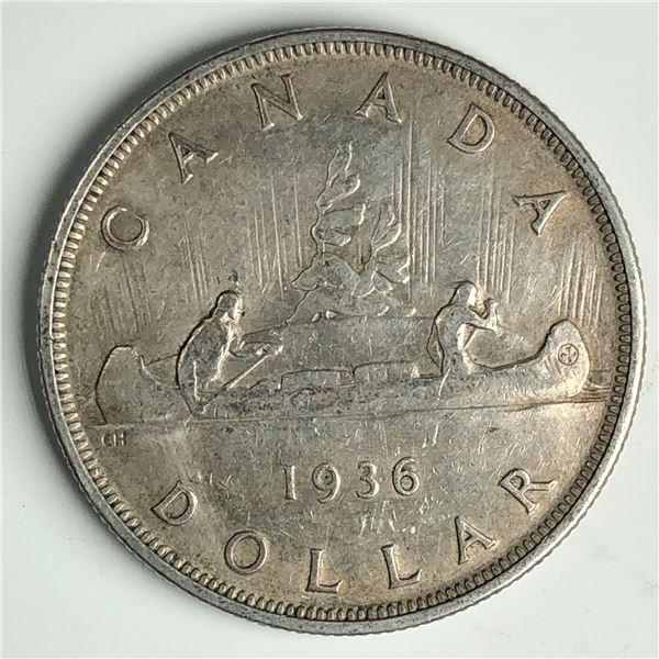 1936 King George V Canadian Silver Dollar Circ