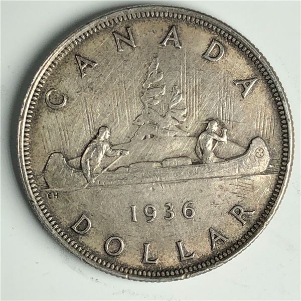 1936 King George V Canadian Silver Dollar Circ