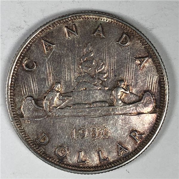 1936 King George V Canadian Silver Dollar Circ