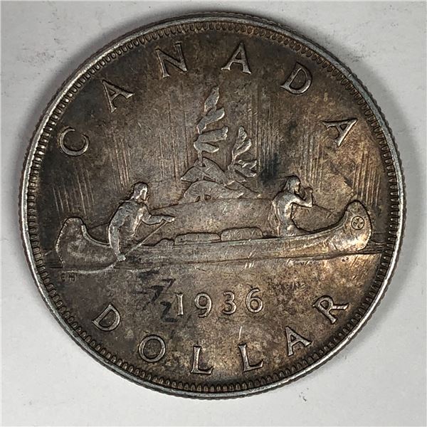 1936 King George V Canadian Silver Dollar Circ