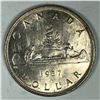 Image 1 : 1937 King George VI Canadian Silver Dollar UNC 389
