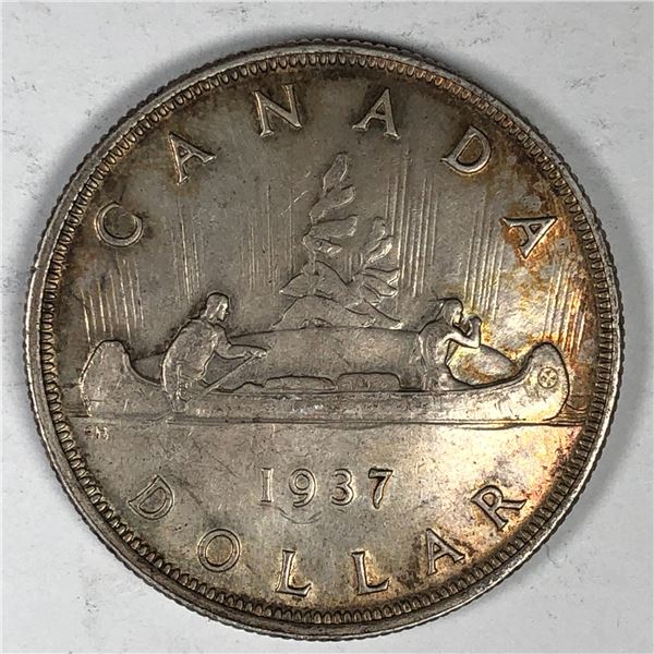 1937 King George VI Canadian Silver Dollar 391