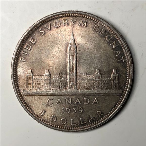 1939 King George VI Canadian Silver Dollar UNC DBL-HP