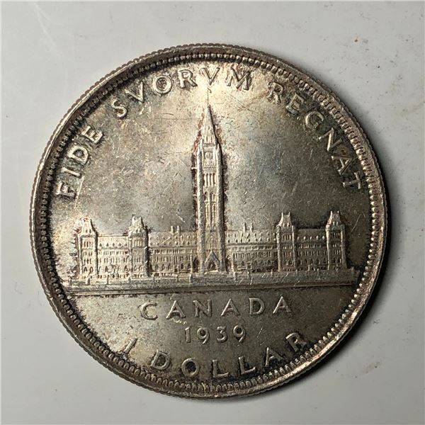 1939 King George VI Canadian Silver Dollar UNC