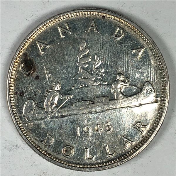 1946 King George VI Canadian Silver Dollar 414