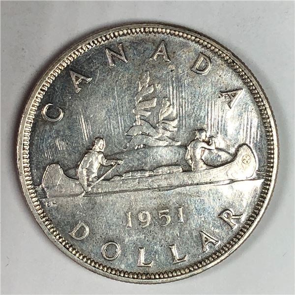 1951 King George VI Canadian Silver Dollar