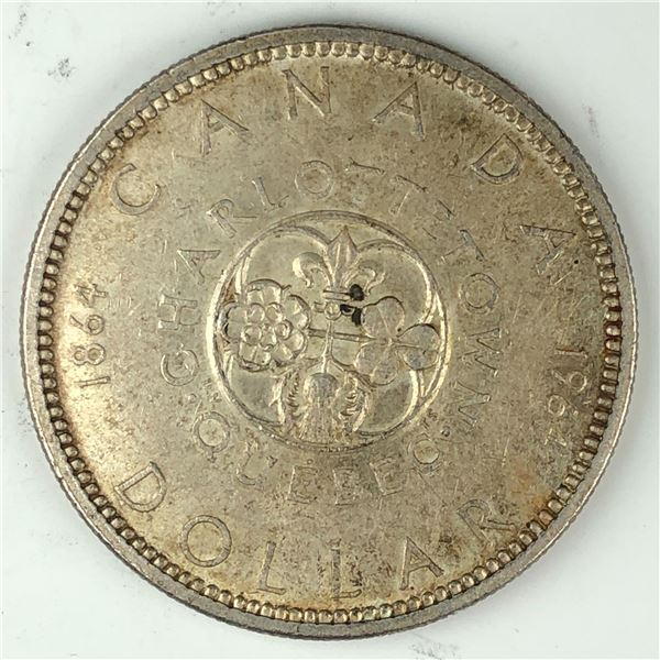 1964 Queen Elizabeth II Canadian Silver Dollar UNC