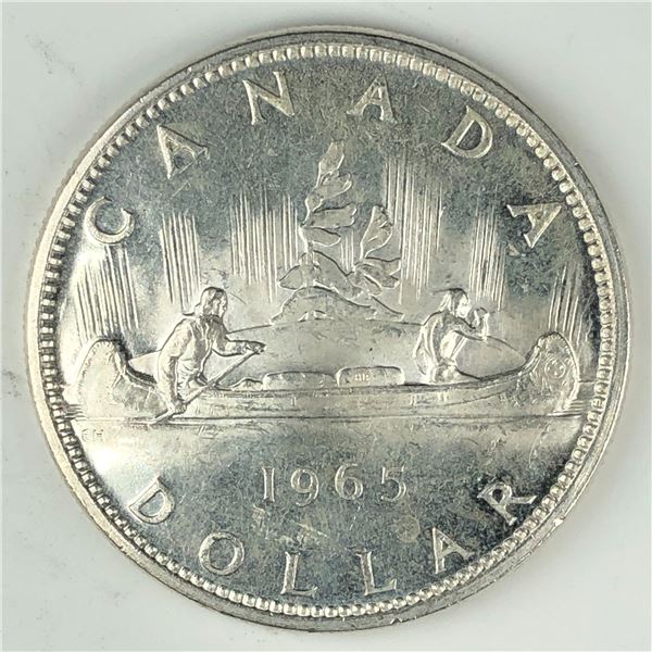 1965 Queen Elizabeth II Canadian Silver Dollar UNC