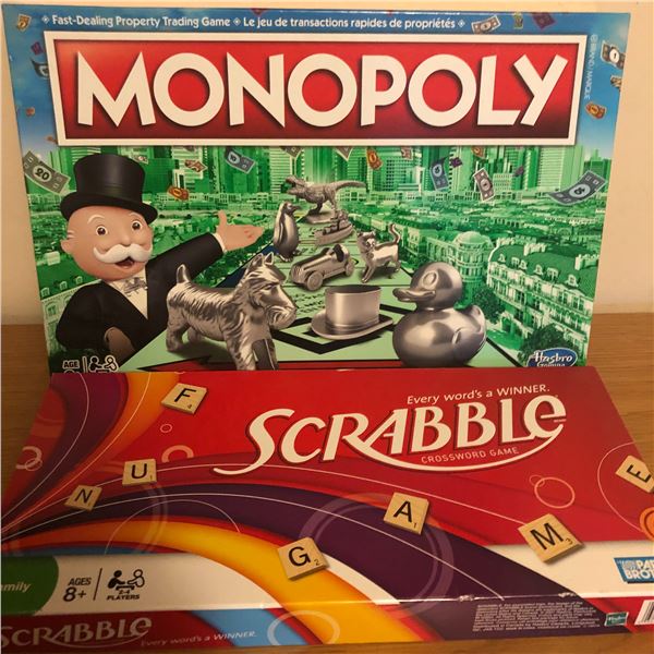 Milton Bradley Monopoly and Scrable Board Games