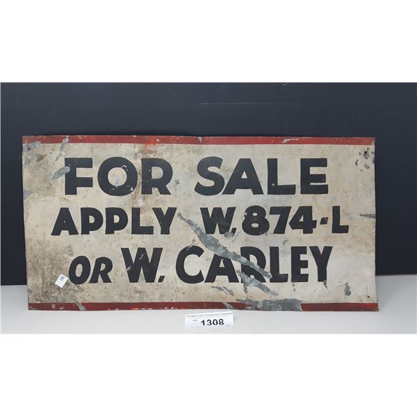 Vintage Tin For Sale Sign