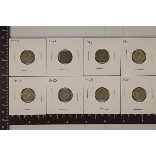 8-AUSTRALIA SILVER 3 PENCE 7-1930-48 .0419 OZ. ASW