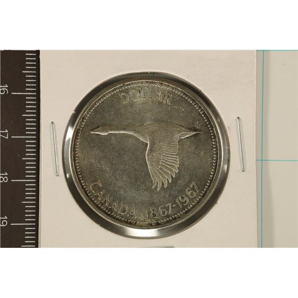 1967 CANADA SILVER $1 FLYING GOOSE .6 OZ. ASW