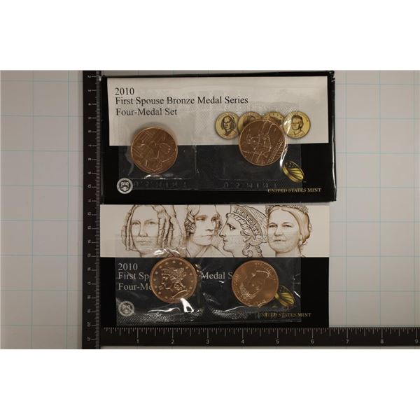 2010 FIRST SPOUSE BRONZE MEDAL SERIES: 4 BU MEDALS