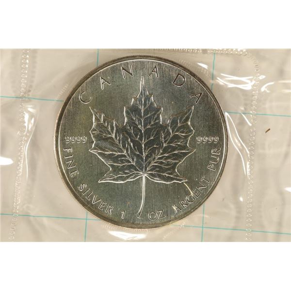 1989 CANADA SILVER $5 MAPLE LEAF BRILLIANT UNC