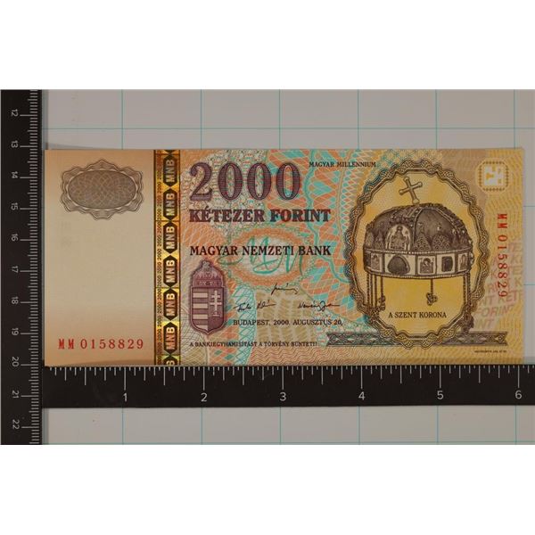 2000 NEMZETI BANK BUDAPEST 2000 FORINT CRISP UNC