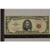 Image 1 : 1963 US $5 RED SEAL NOTE CRISP