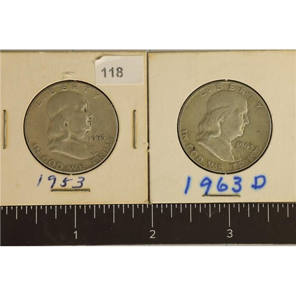 1953 & 1963-D FRANKLIN SILVER HALVES WATCH FOR